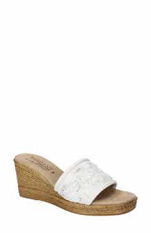 EASY STREET Ricci Espadrille Platform Wedge Slide Sandal