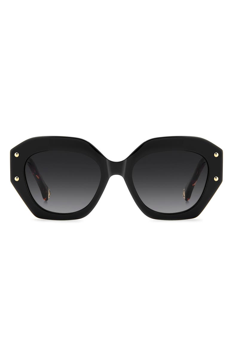 Carolina Herrera Her 53mm Gradient Square Sunglasses, Main, color, Red Havana Black/ Dark Grey Sf