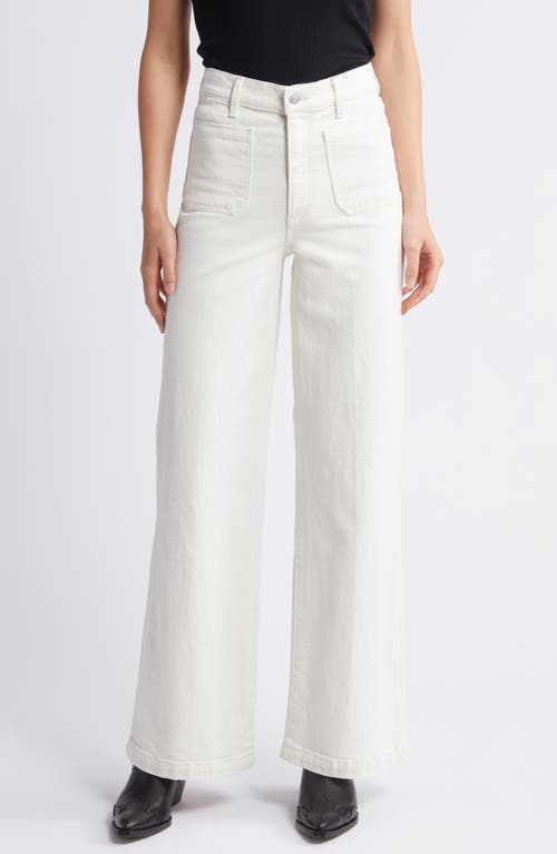 Le Jean Virginia Patch Pocket High Waist Wide Leg Jeans in Bone 