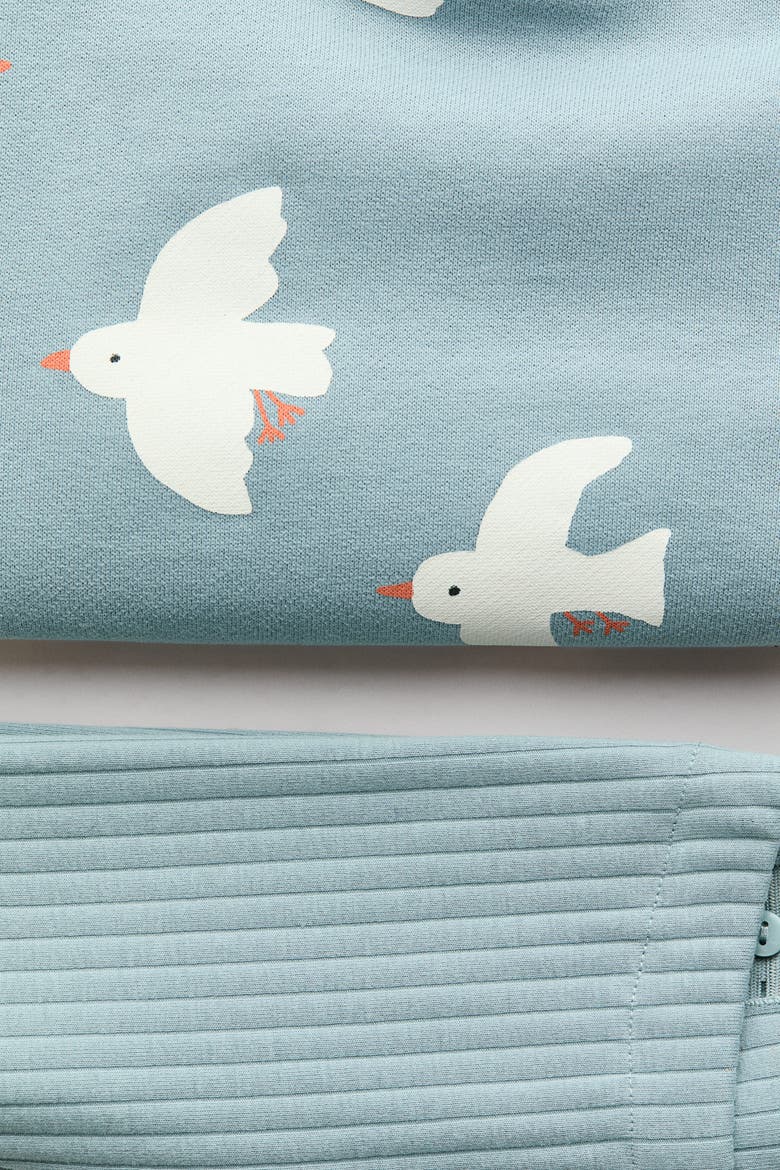 2-piece Cotton Set, Alternate, color, Turquoise/birds