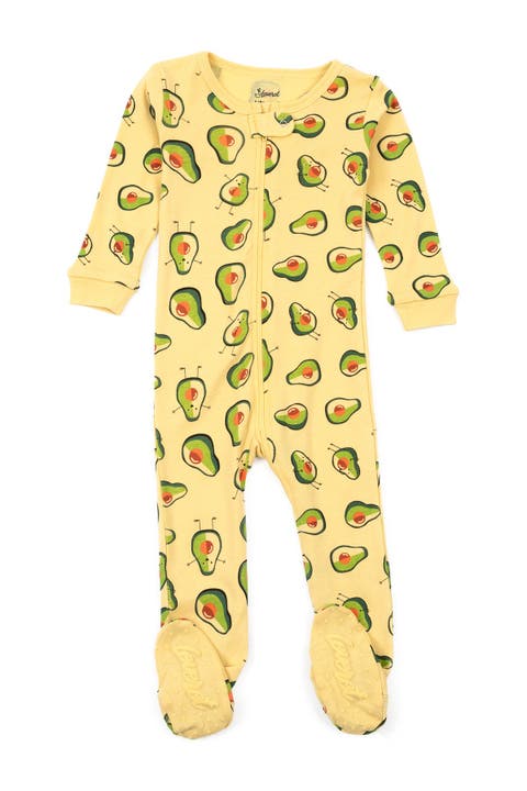 Avocado Print Footed Pajamas