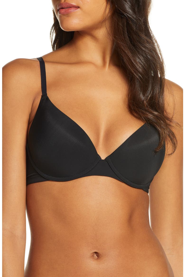 Minimal Push Up Convertible Underwire Bra, Main, color, BLACK