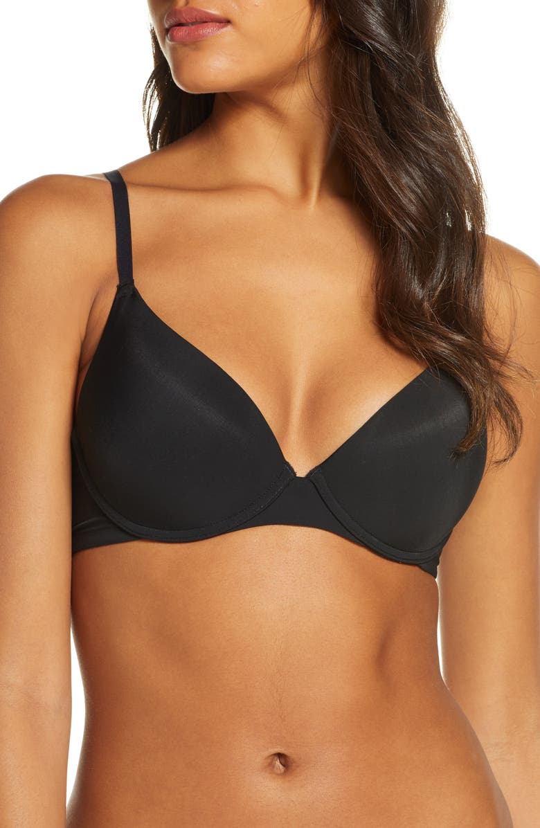 Natori Minimal Push Up Convertible Underwire Bra, Main, color, Black