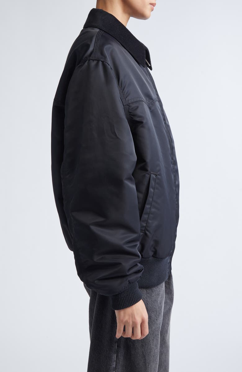 Maison Margiela Corduroy Collar Western Bomber Jacket, Alternate, color, Black