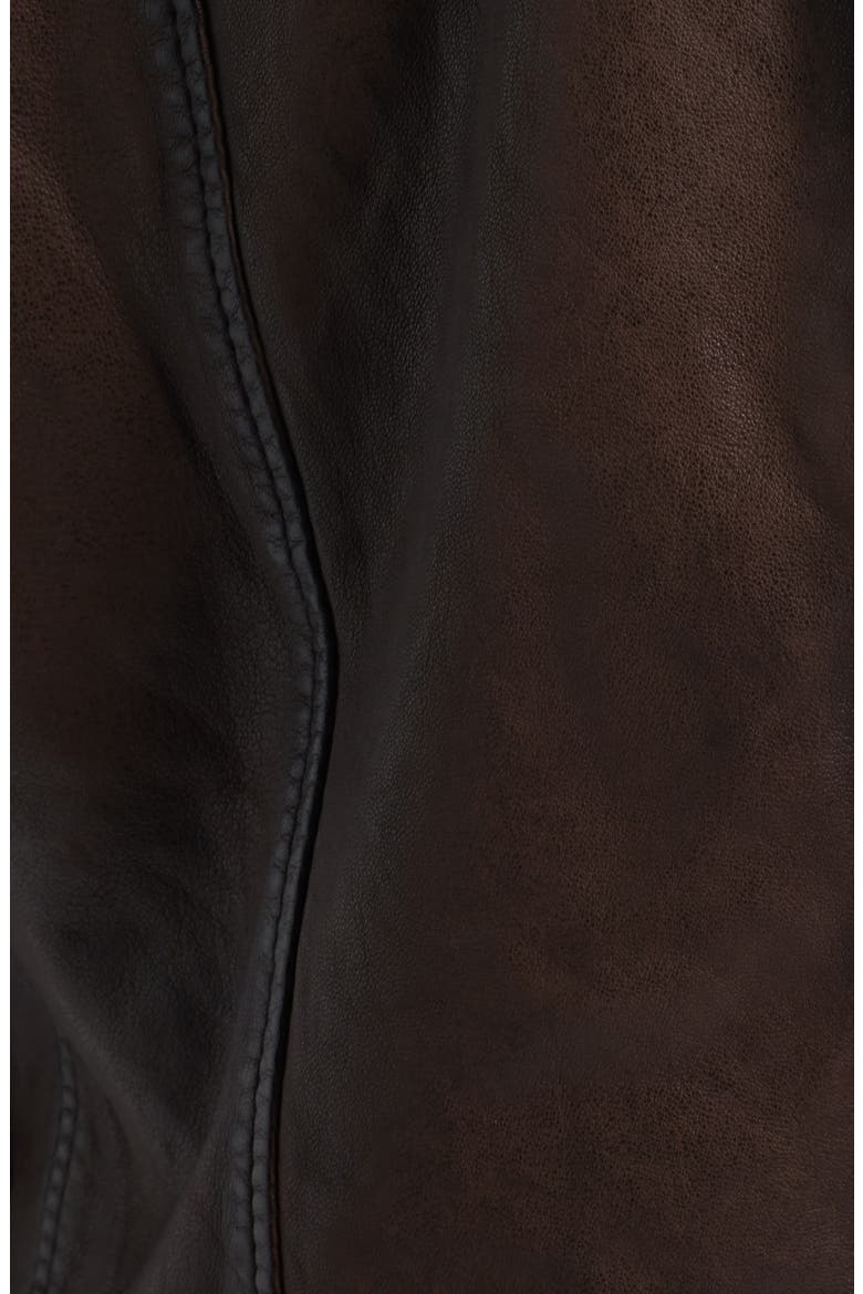 Sofia Lambskin Moto Jacket, Alternate, color, BROWN