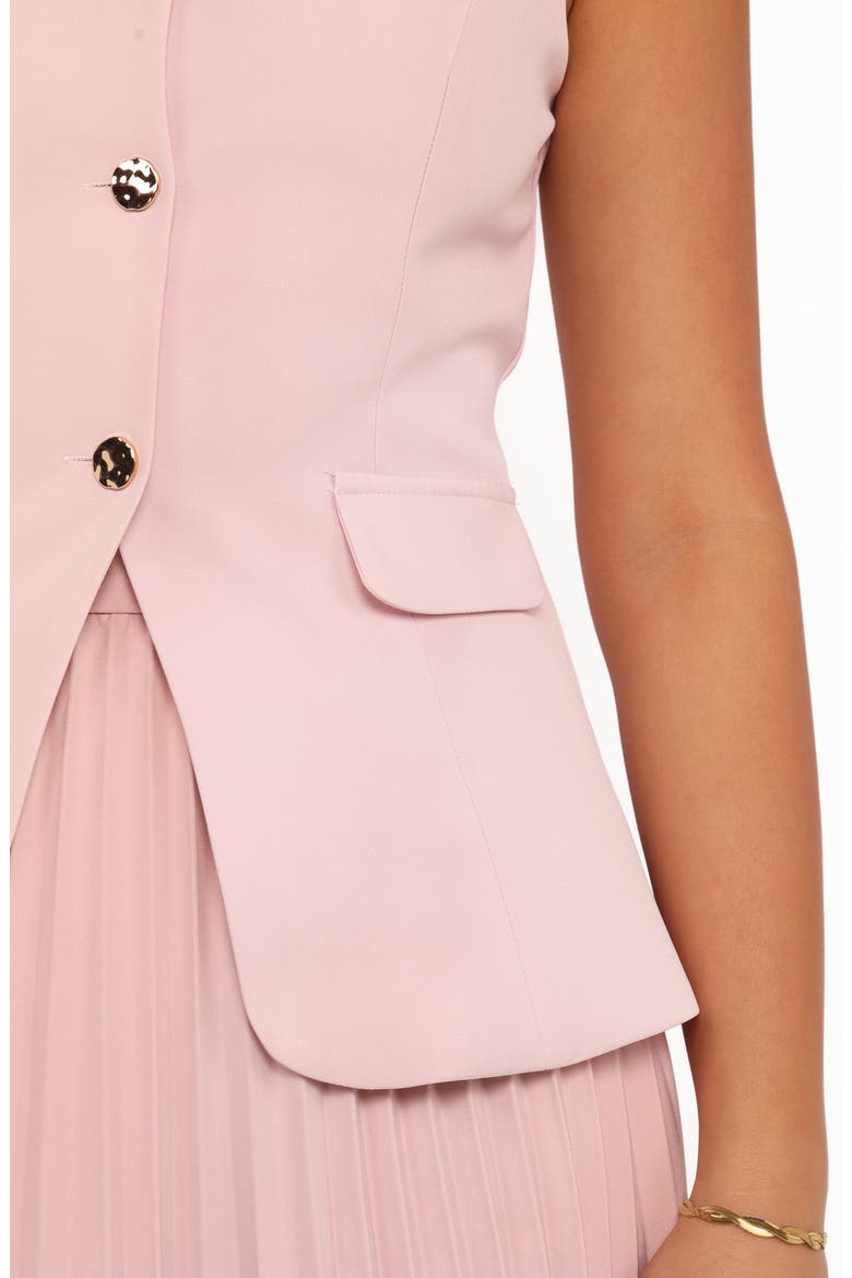 Alyssa Longline Button-Up Vest, Alternate, color, PINK