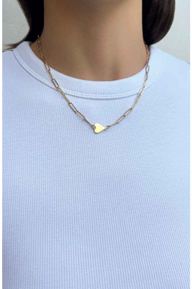 Tarnish Resistant 18K Gold Plated Heart Pendant Necklace, Alternate, color, GOLD