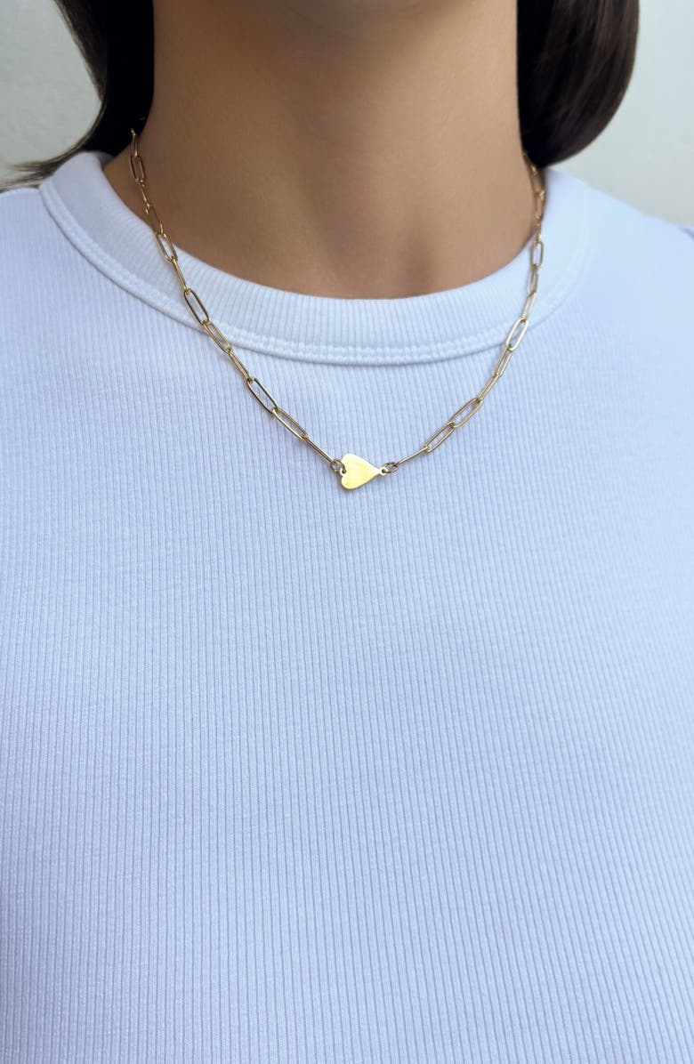 Adornia Tarnish Resistant 18K Gold Plated Heart Pendant Necklace, Alternate, color, Gold