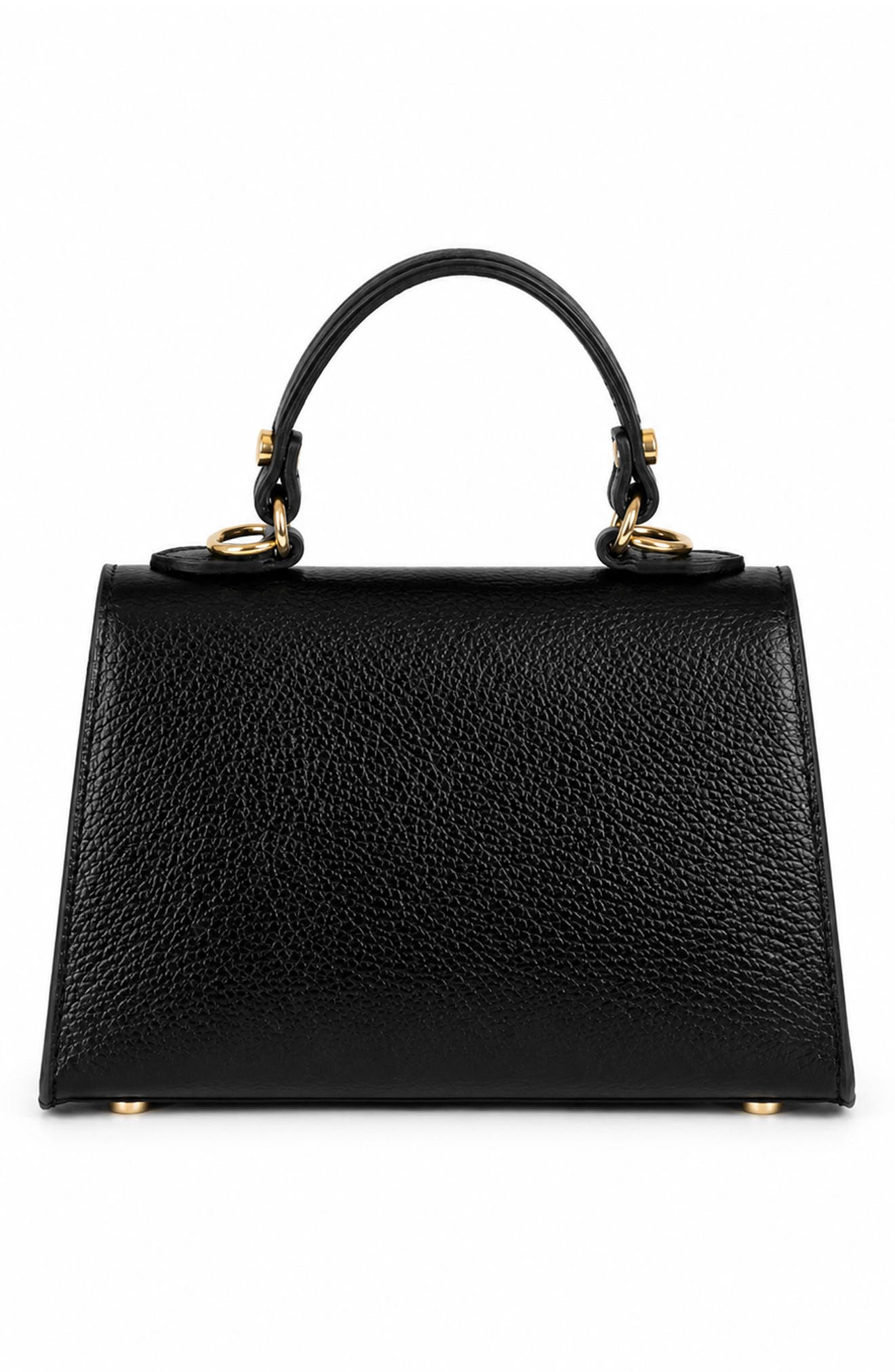 Isadora Leather Top Handle Bag, Alternate, color, METALLIC BLACK