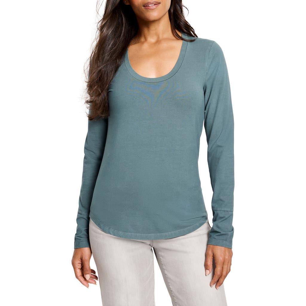 NZT by NIC+ZOE Scoop Neck Long Sleeve T-Shirt in Patina