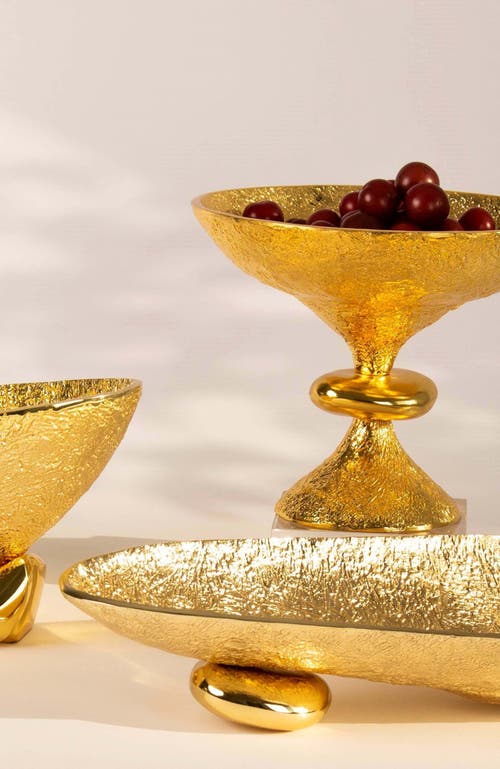Lunares Nest Rock Long Bowl In Gold