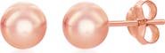 SIMONA 14K Rose Gold Plated Sterling Silver 6mm Ball Stud Earrings