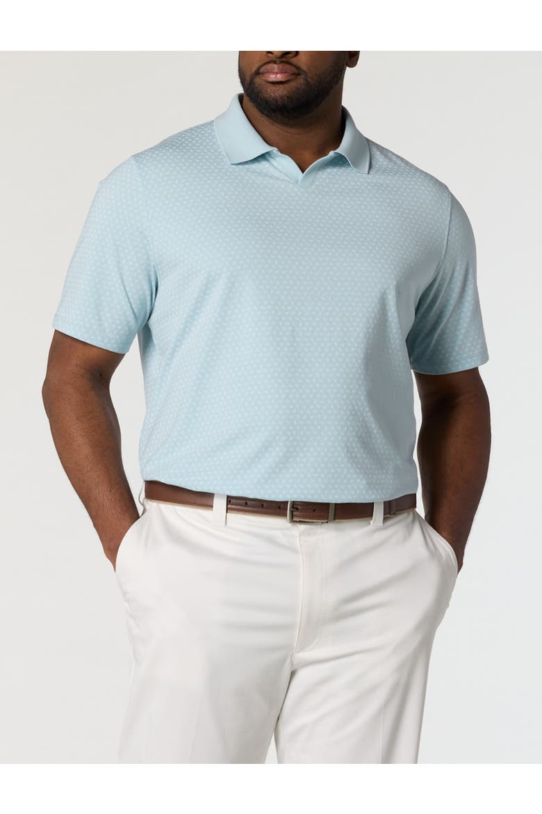 Big & Tall  Printed Notch-Collar Tech Polo Shirt, Main, color, WINTER SKY