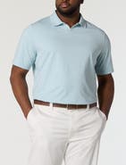 Oak Hill by DXL Big & Tall  Printed Notch-Collar Tech Polo Shirt