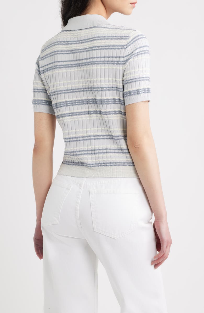 rag & bone Karina Stripe Short Sleeve Cardigan, Alternate, color, Light Blue