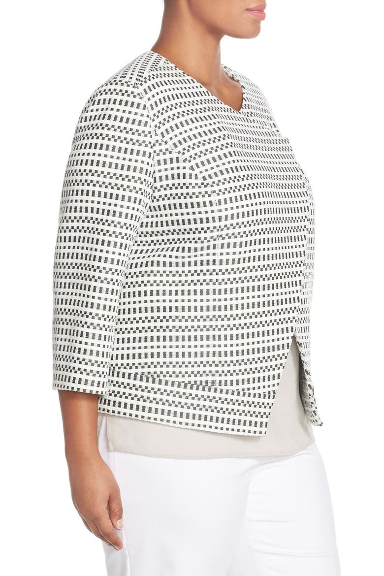 Asymmetrical Crop Tweed Jacket, Alternate, color, OLIVE TERRACE TWEED