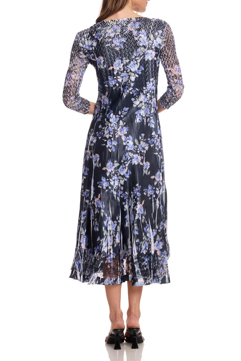 Midi Length Dress with Lace Details, Alternate, color, Waercolor Breeze