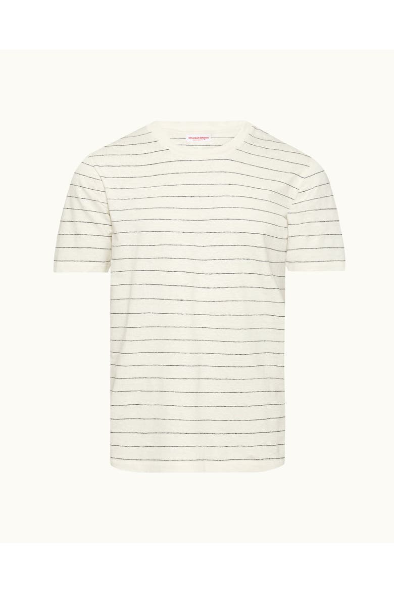 Fabbian Classic Fit Linen T-shirt, Alternate, color, WHITE SAND/NIGHT IRIS