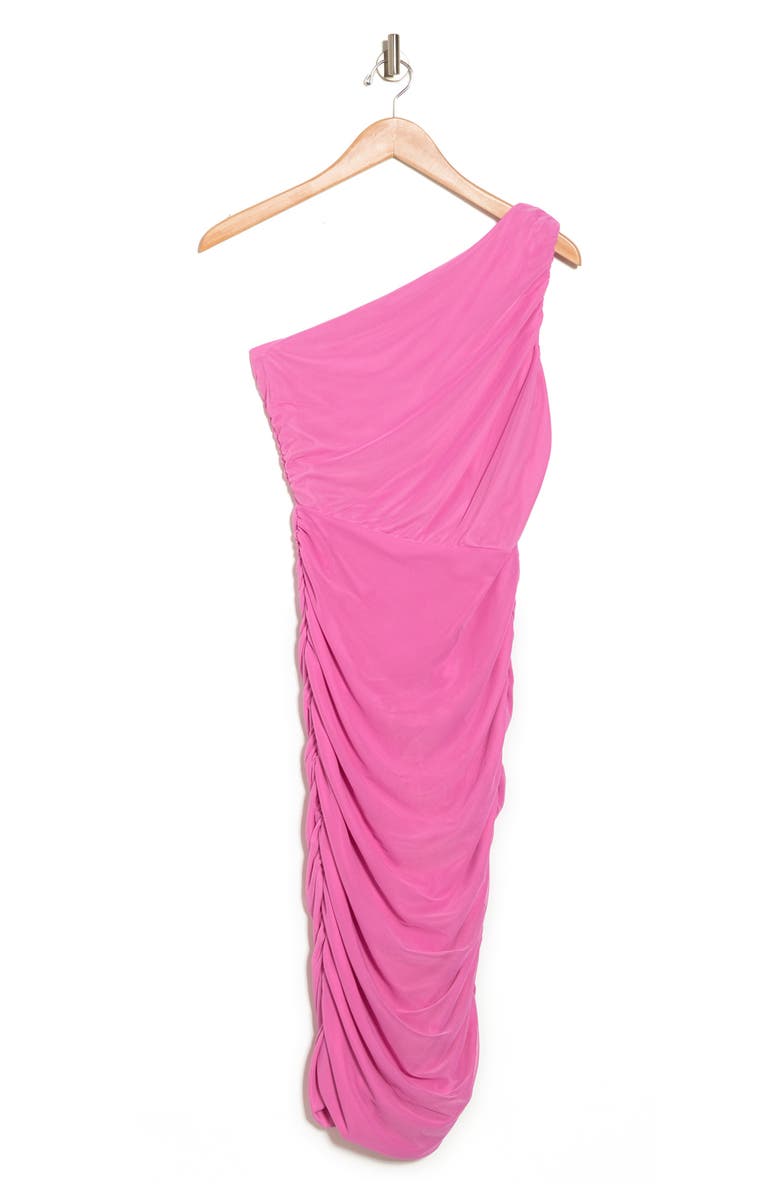 Love By Design One-Shoulder Body-Con Midi Dress, Alternate, color, Super Pink