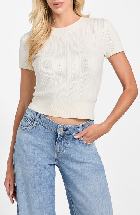 Marcie Short Sleeve Chenille Sweater