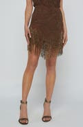L'AGENCE Eulla Embroidered Metallic Fringe Skirt