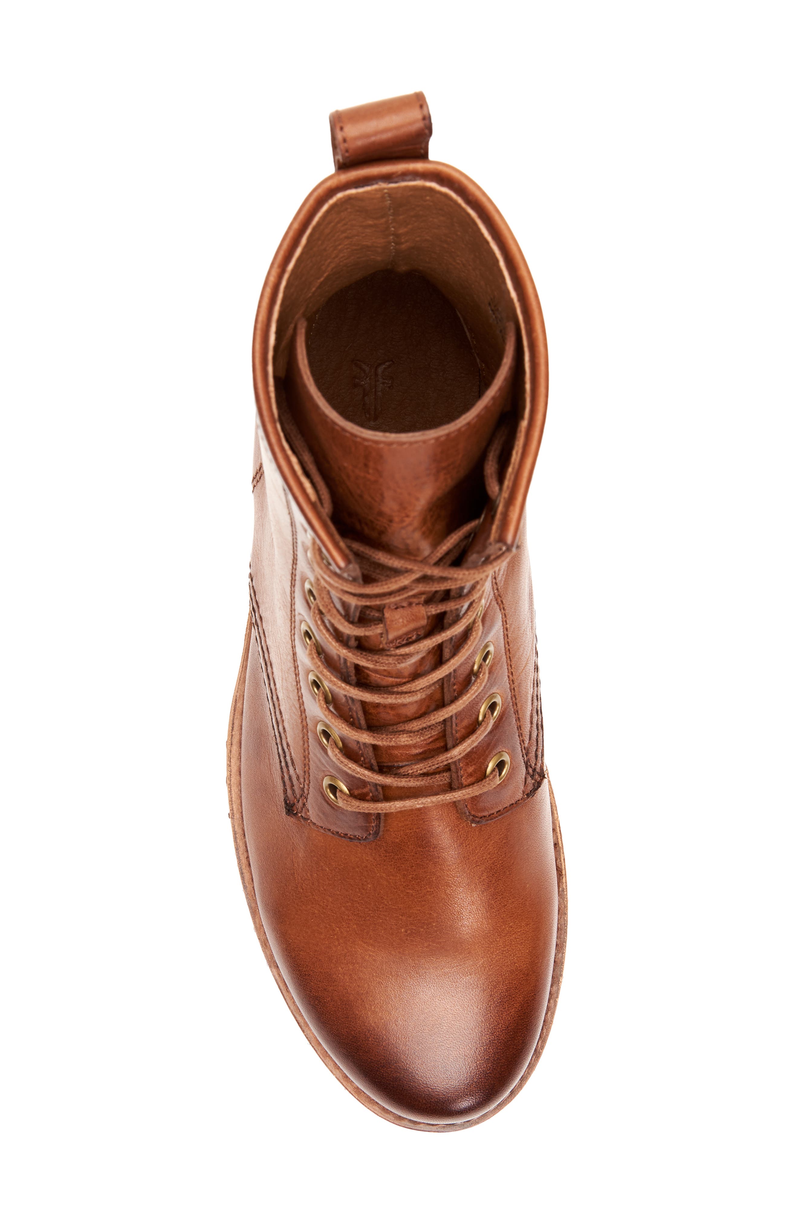 Frye Veronica Combat Boot, Alternate, color, Caramel