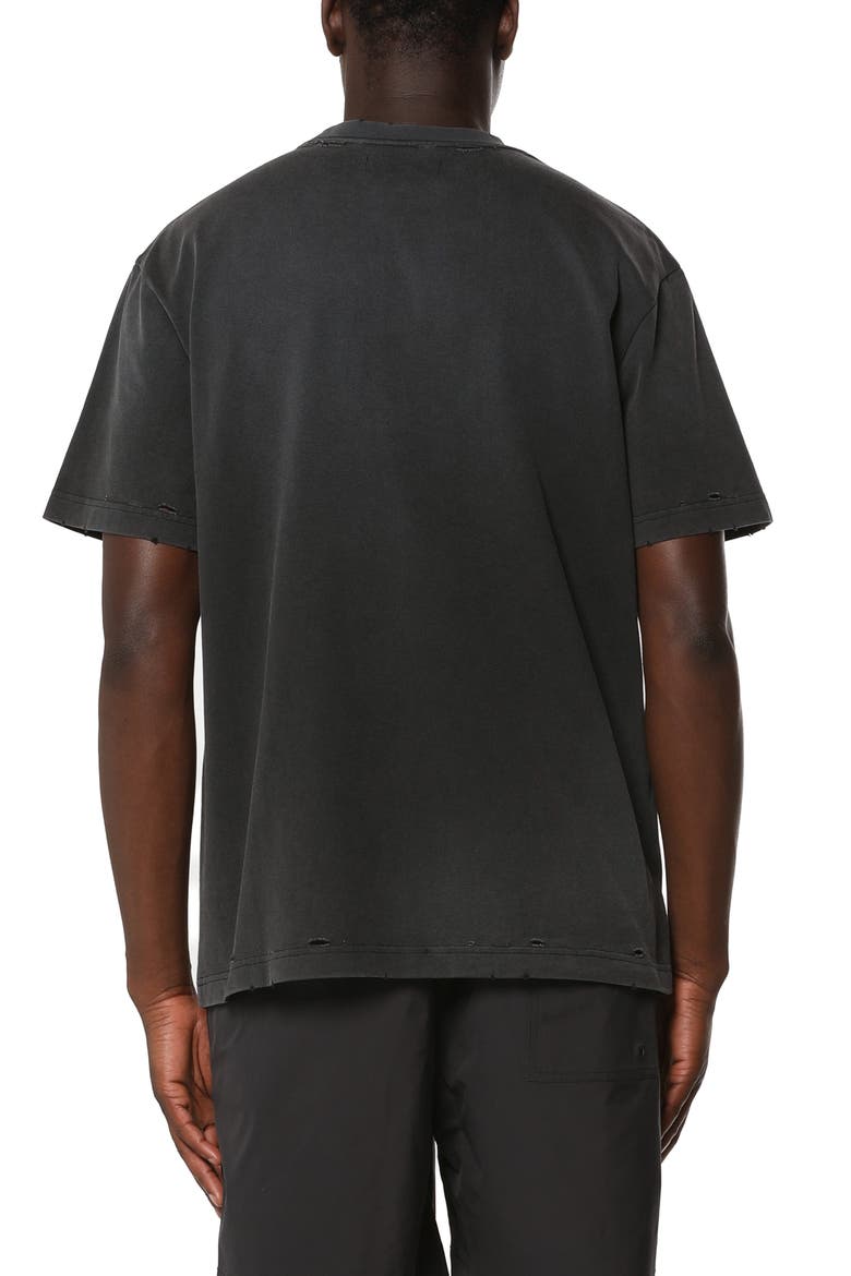 Distressed Heavyweight Cotton Jersey Graphic T-Shirt, Alternate, color, BLACK