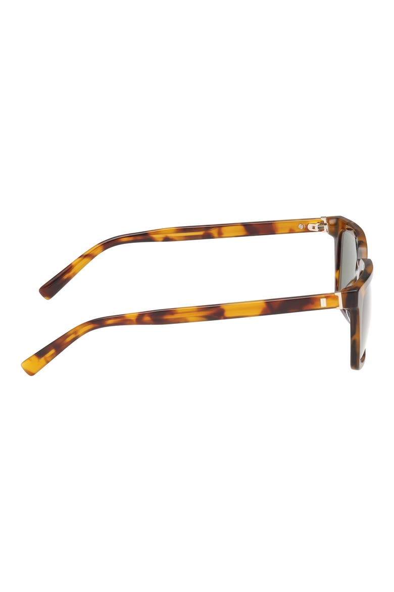 52mm Rectangular Sunglasses, Alternate, color, DARK HAVANA / GREEN LENS
