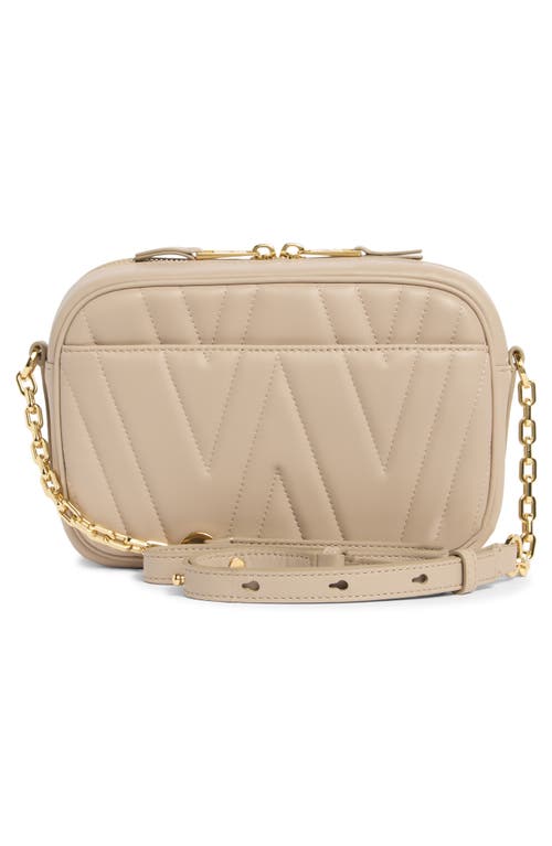 Stuart Weitzman Reana Quilted Leather Camera Crossbody Bag In Brown