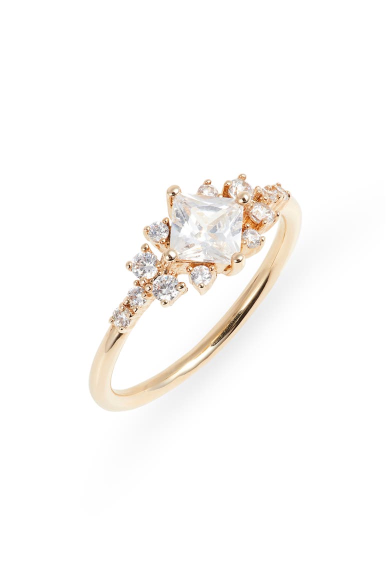Delia Cubic Zirconia Ring, Main, color, GOLD