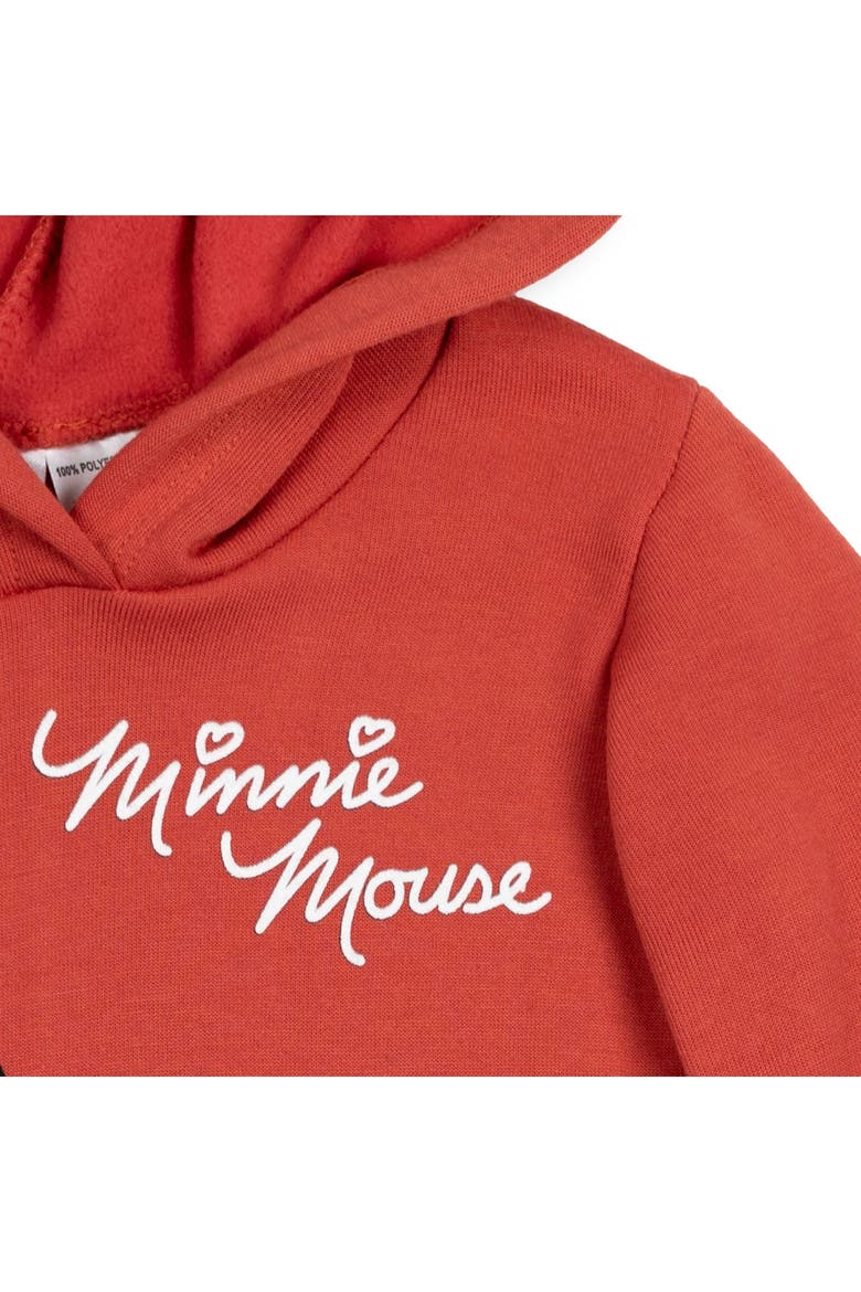 Minnie Mouse Fleece Hooded Sweatshirt, Alternate, color, Red Minnie Mouse