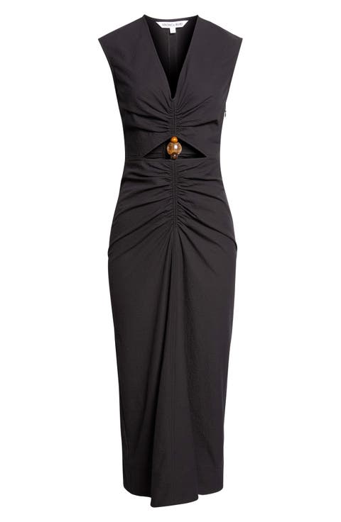 Marisabel Bead Cutout Detail Stretch Cotton Dress