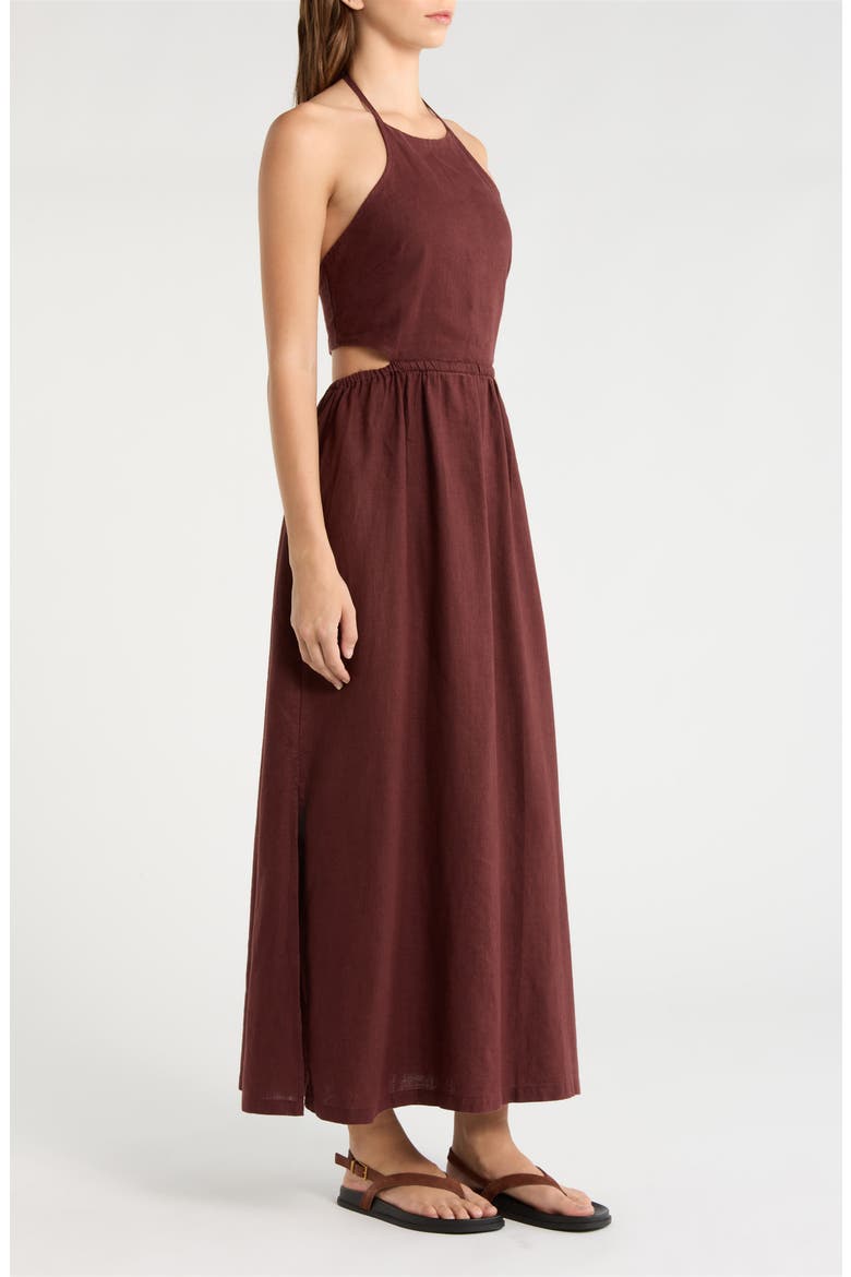 SoftWash Linen Halter Dress, Alternate, color, ICED MOCHA