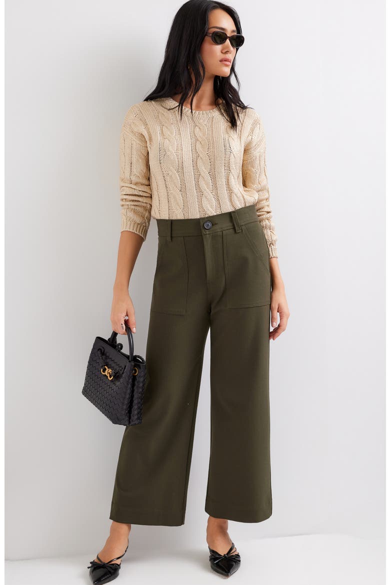Levie Metallic Cable Knit Sweater, Alternate, color, GOLD