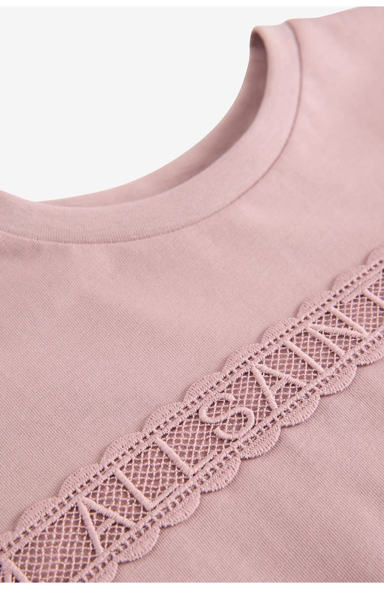 smALLSAINTS by ALLSAINTS Kids' Lace Accent Cotton Graphic T-Shirt, Alternate, color, Pink