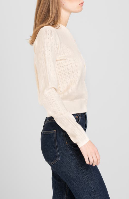 Wayf Sandy Pointelle Cardigan In White
