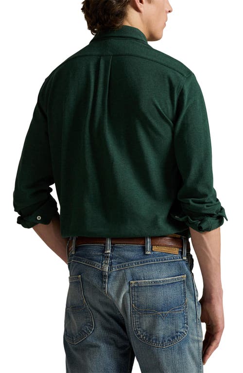 Polo Ralph Lauren Featherweight Stretch Cotton Piqué Button-down Shirt In Green
