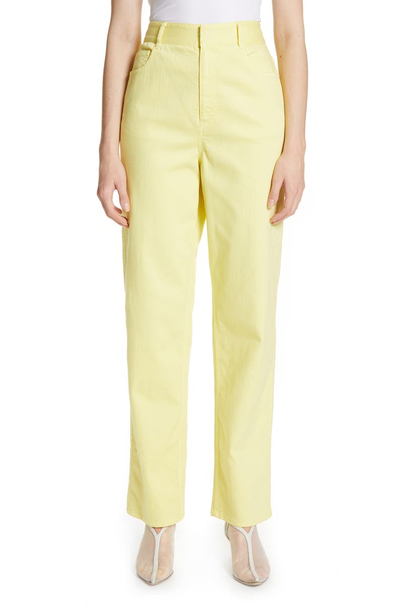 Tibi High Waist Straight Leg Denim Pants, Main, color, 