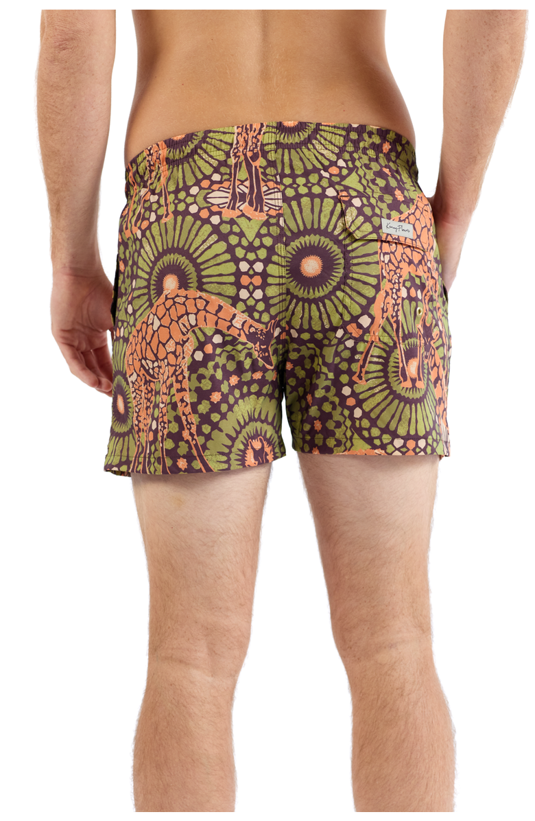 Kenny Flowers The Africa - Swim Trunks, Alternate, color, Brown