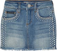 PHILIPP PLEIN Denim Mini Skirt Rib Strass Girl