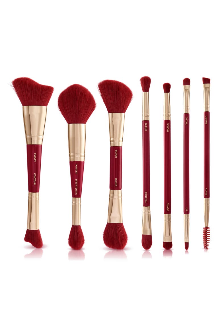 Very Cherry 10-Piece Dual Ended Makeup Brush, Sponge & Puff Set $90 Value, Alternate, color, RED
