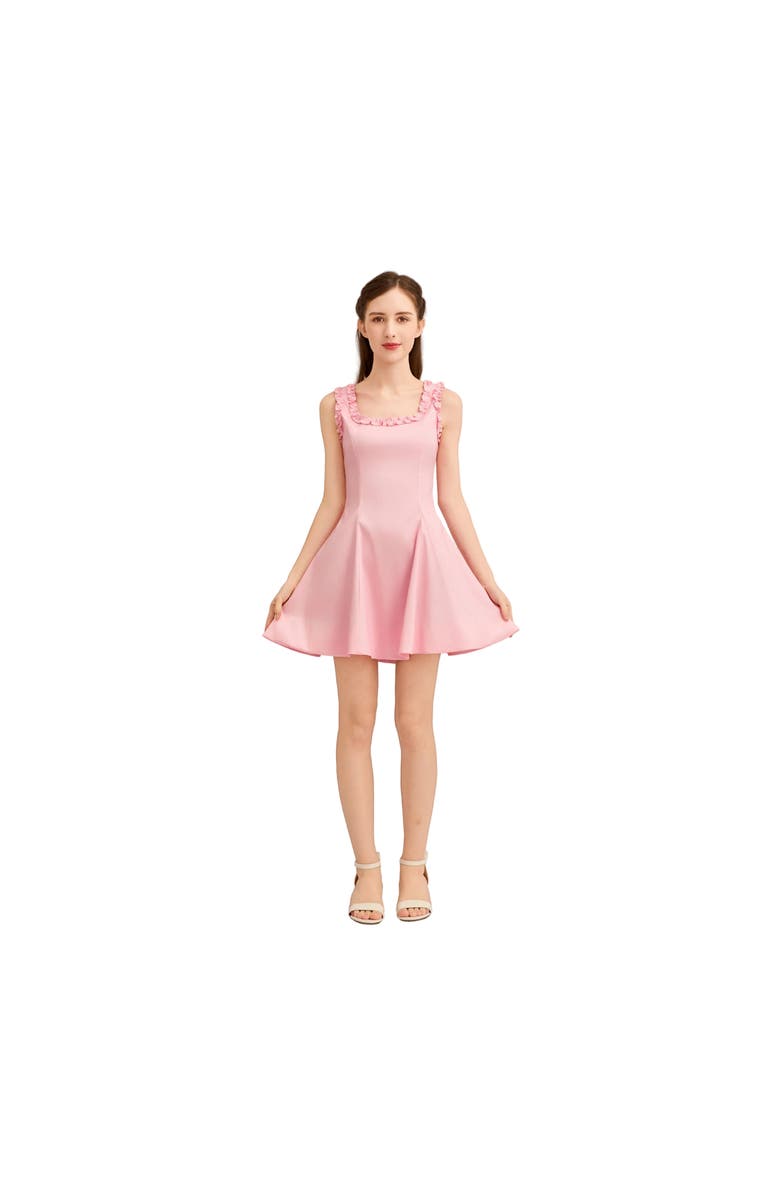 Tulleen Ruffle Strap Dress, Alternate, color, Pink