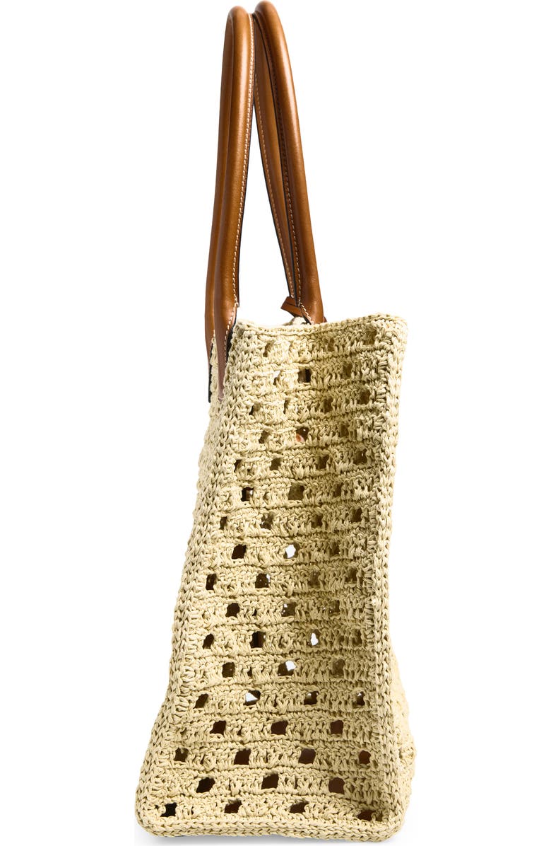 Versace Crochet Tote, Alternate, color, Natural Ambrer Gold
