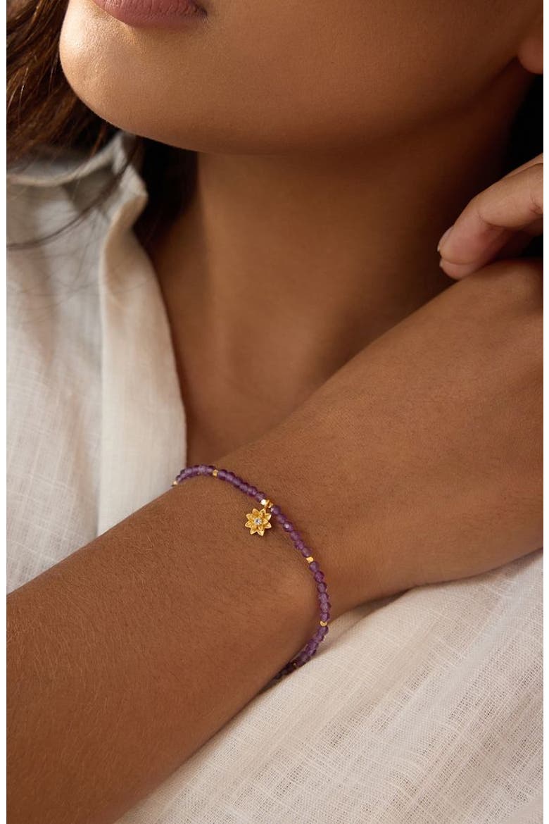 Amethyst Lotus February Birthstone Bracelet, Alternate, color, Purple