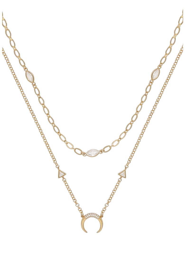 Crescent Horn Set of 2 Necklaces, Main, color, GOLD