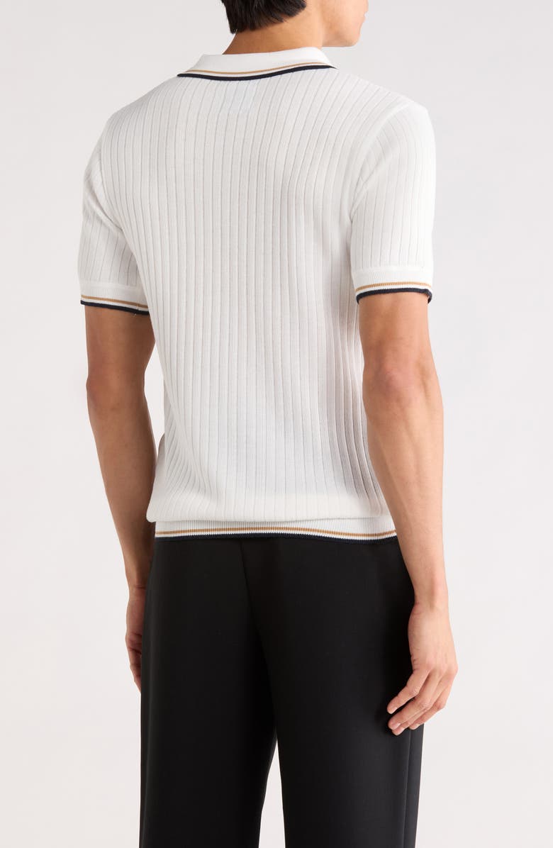 TOM BAINE Knit Polo Sweater, Alternate, color, White