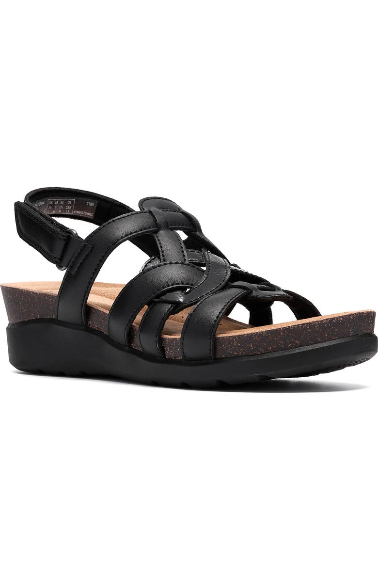 Clarks<sup>®</sup> Calenne Gracie Wedge Sandal, Main, color, Black Combi