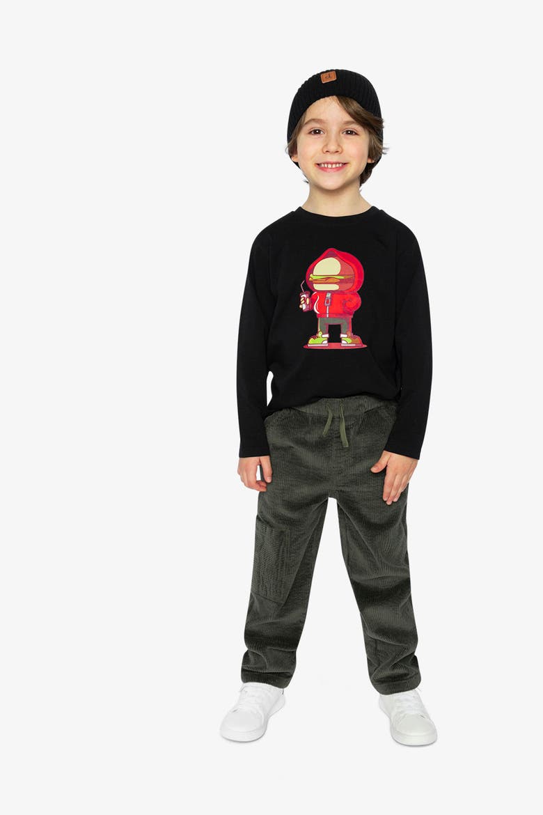 Organic Cotton Crew Neck Street Graphic Long Sleeve T-Shirt, Alternate, color, Black and Red