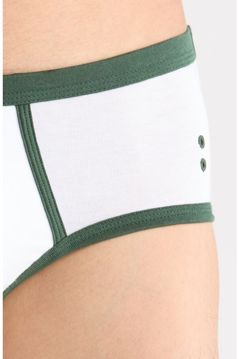 Sports Y-Front Stretch Cotton Briefs, Alternate, color, WHITE / GREEN COURT
