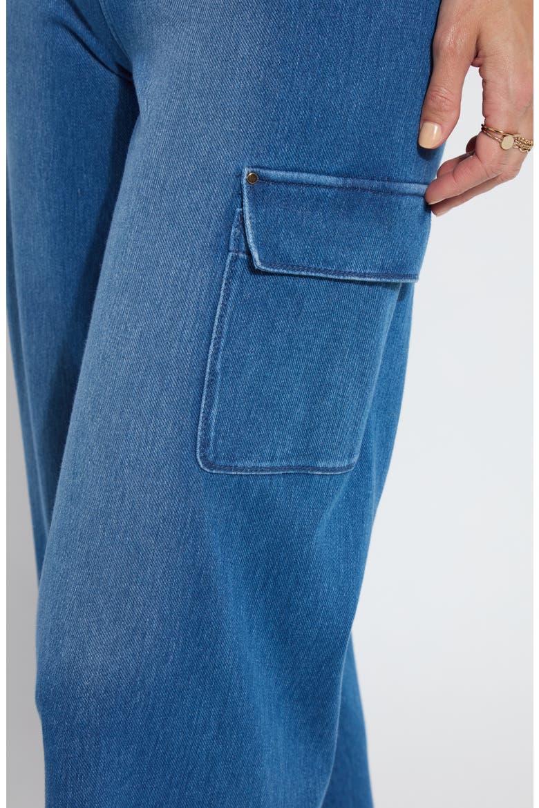 Erin West High Waist Crop Wide Leg Utility Pants, Alternate, color, MID WASH